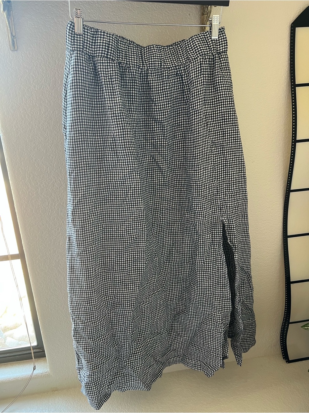 Quince 100% European Linen Maxi Skirt Gingham - Picture 3 of 9